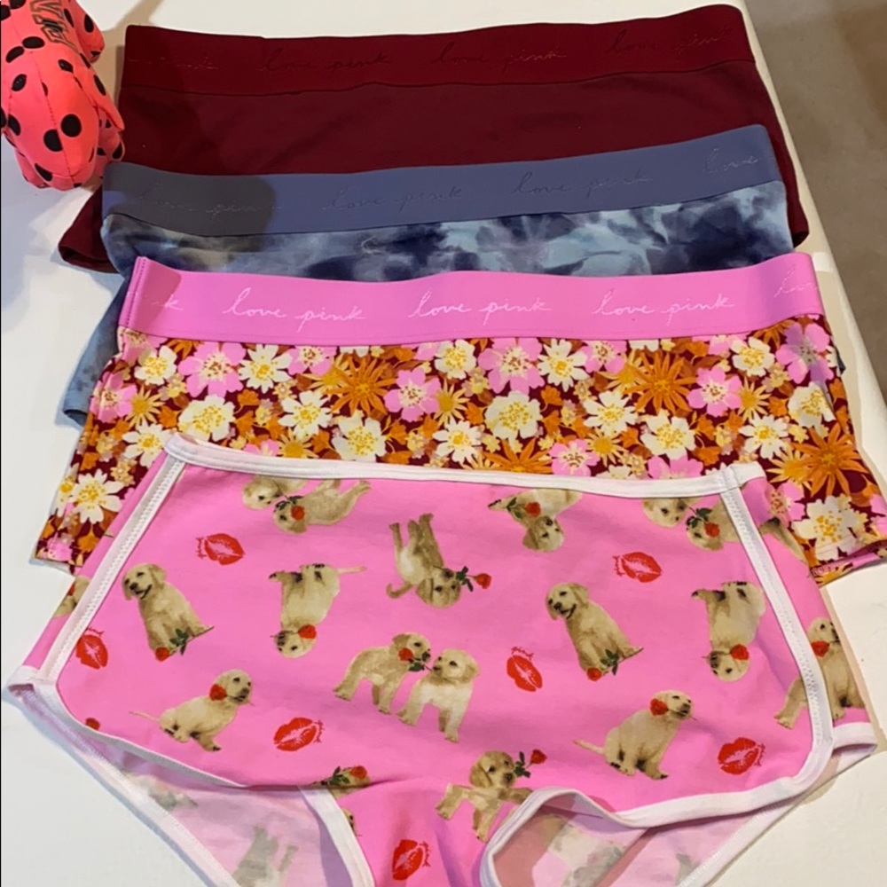 Bundle NWT VS Pink Logo BoyShorts Large - Picture 1 of 9